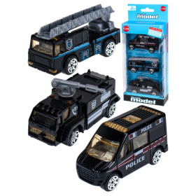 Набор машинок "Спецтехника. Полиция" (металл, 3шт., 2 вида микс, в коробке), в/к 22*10*4,5 см
