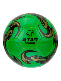Мяч футбольный "STAR Team" PVC, 5 цв. в ассорт. (оранж. красн. зелен. желт. бел.), диаметр 22 см.