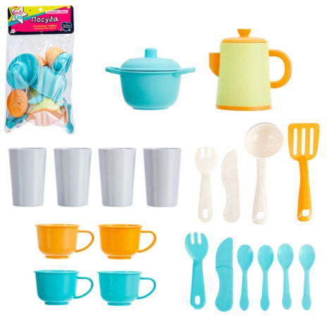 Набор Girl's Club "Посуда", более 20 предметов, органические материалы Набор Girl's Club "Посуда", более 20 предметов, органические материалы