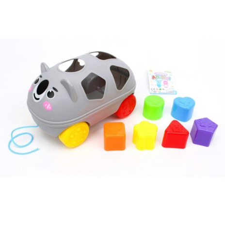 Каталка-сортер на веревочке, логические фигуры