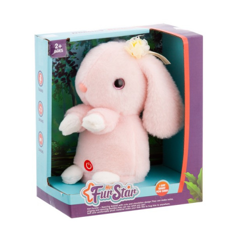 Игрушка-повторюшка "Зайка" 17 см, режимы: танец, музыка, запись, 6 цветов в ассортименте