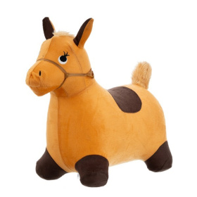 Животное-прыгун лошадка в тканевой накидке, 3 цвета