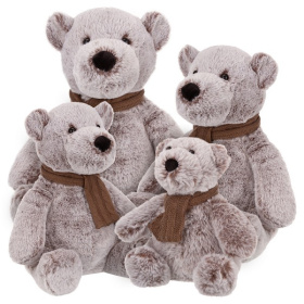 Мишка в коричневом шарфике, 18 см