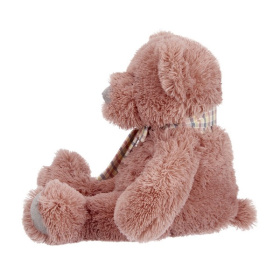 Мишка розовый с бантиком, 22 см