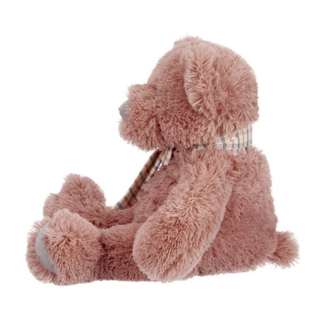 Мишка розовый с бантиком, 22 см