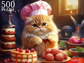 ПАЗЛЫ 500 элементов. КОТИК-ПЕКАРЬ