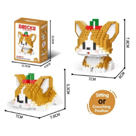 Конструктор "Чихуахуа" 430 деталей, 2 варианта сборки, размер: 7*7,6*5,3 см/7*6*7,8 см