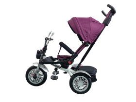 Велосипед трехколесный SLIDER, надувные колёса 12 и 10", фара, корзинка, сумочка