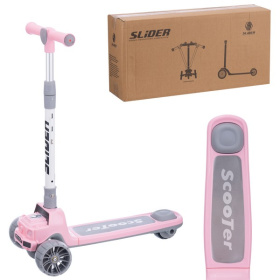 Самокат трехколесный Slider, колеса светящиеся, руль складной