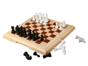 Игра настольная "Шашки-Шахматы" в пласт.коробке (мал, беж) Игра настольная "Шашки-Шахматы" в пласт.коробке (мал, беж)