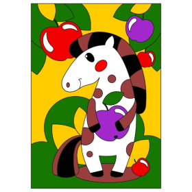 Картина по номерам детская (холст на подрамнике 20*30) "Белая лошадка"