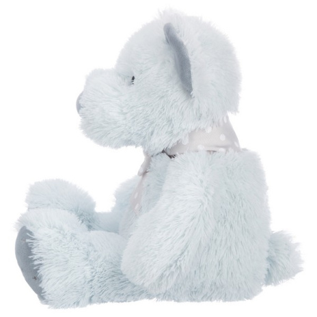 Мишка светло-мятный с бантиком, 24 см