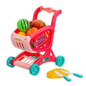 Набор "Продукты Girl's club" тележка (25*21*15,5 см), продукты на липучках, доска для резки