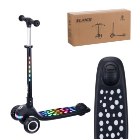 Самокат трехколесный Slider, светящиеся полиуретановые колёса и платформа, руль складной Самокат трехколесный Slider, светящиеся полиуретановые колёса и платформа, руль складной