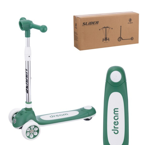Самокат трехколесный Slider, светящиеся колёса и платформа, руль складной с фонариком