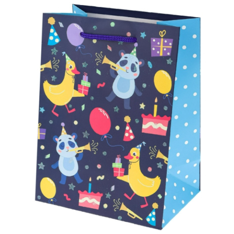 Dream cards Пакет подар. с мат. лам. и глит. (12 шт в наборе) 18*23*10 см(М), Праздничная Утка