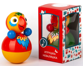 Неваляшка "Попугайчик", 15 см