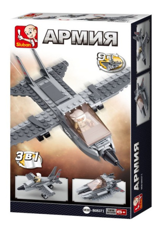 Конструктор "Самолет", 125 дет., в/к 14,1*4,5*23 см