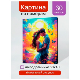 Холст с красками 30x40 см по номерам (в коробке) (30 цв.) Пара в ярких красках