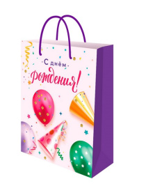 Dream cards Пакет подарочный с мат.ламинацией 22х31х10 см (ML) Праздник, 190г (собс.разр.)
