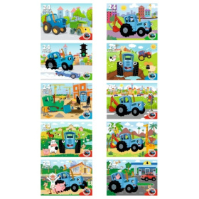 Микс пазлы. Синий Трактор. 24 элемента. (10 шт в наборе)
