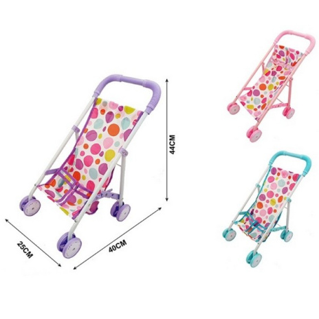 Коляска прогулочная для кукол, пластиковая, размер: 25*40*44 см, 3 цвета в ассортименте