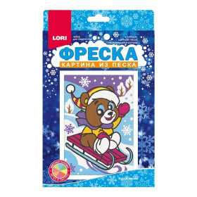 Фреска. Картина из песка "Бурый мишка", европодвес
