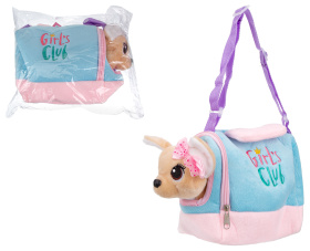 Собачка "Girl's Club" мягконабивная в сумочке-переноске