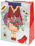 Dream cards Пакет подар.с мат.лам.,глит.и 3Dэлем.,30*41.5*12см(XL),Красная туфелька,210г