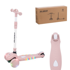 Самокат трехколесный Slider, светящиеся колёса и платформа, руль складной Самокат трехколесный Slider, светящиеся колёса и платформа, руль складной