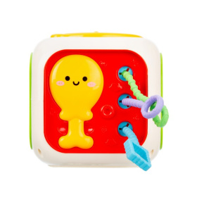 Центр развивающий Elefantino "Умный куб" 6в1, резиночки с разной текстурой, шестерёнки, сортер