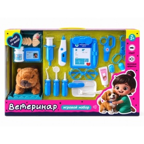 Набор "Ветеринар",капибара функциональная (ходит, издает звуки), медицинские инструменты, аксессуары