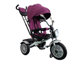 Велосипед трехколесный SLIDER, надувные колёса 12 и 10", фара, корзинка, сумочка