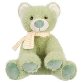 Мишка зеленый в шарфике, 25 см