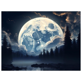 Алмаз мозаика (класс.) 30х40 см, без подр., с полн. заполн.(30цв) Большая Луна