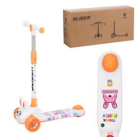 Самокат трехколесный Slider, колеса светящиеся, руль складной