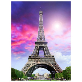 Алмаз мозаика (класс.) 17х22 см, с подр., с полным заполн. (17цв) Солнце над Парижем