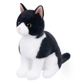 Игрушка мягконабивная ТМ "Relana" Кот черный с белым, 21 см, в/п 21*12*15 см