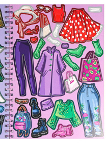 МОДНЫЙ АЛЬБОМ НАСТЯ И КИРА, А4,полноц,4л+обл+4л.накл,обл.-целл.карт,фольга,тв-лак,бл мел.скре