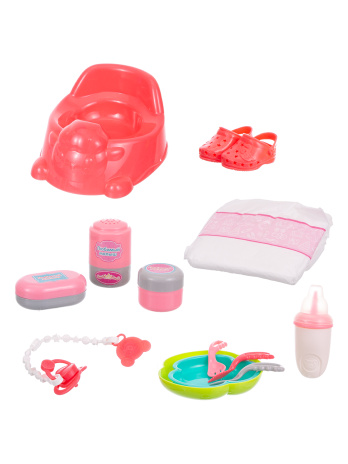 Набор Girl's Club "Маленькая мама", в комплекте: пупс 30 см, кроватка, стульчик, аксессуары