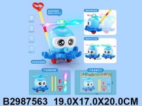 Каталка на палочке "Осьминог" световые и звуковые эффекты