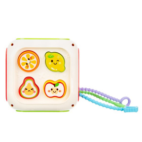 Центр развивающий Elefantino "Умный куб" 6в1, резиночки с разной текстурой, шестерёнки, сортер