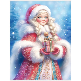 Холст с красками 17х22 см по номерам в коробке (14цв.) Беловолосая красавица, Холст с красками 17х22 см по номерам в коробке (14цв.) Беловолосая красавица,