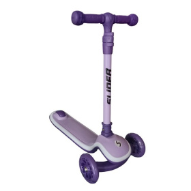 Самокат трехколесный Slider, светящиеся полиуретановые колёса и платформа, руль складной