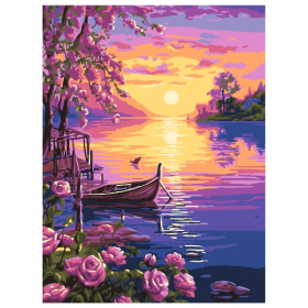 Картина по номерам на картоне 28,5*38 см "Розовое побережье"
