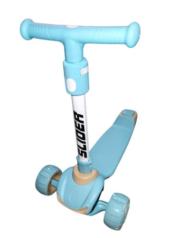 Самокат трехколесный Slider, колеса светящиеся, руль складной