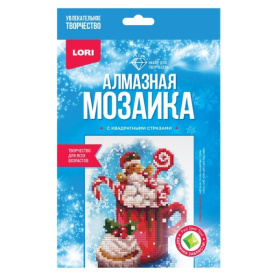 Алмазная мозаика 15*20 детская новогодняя (неполное заполнение) "Сладости"