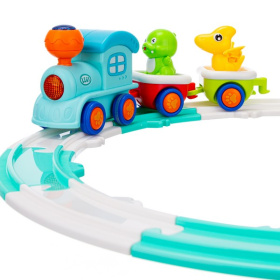 Железная дорога Elefantino "Веселое путешествие" 21 деталь, световые и звуковые эффекты,диаметр 57см