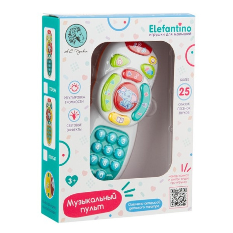 Пульт музыкальный "Elefantino", световые эффекты, более 25 песенок, сказок, звуков