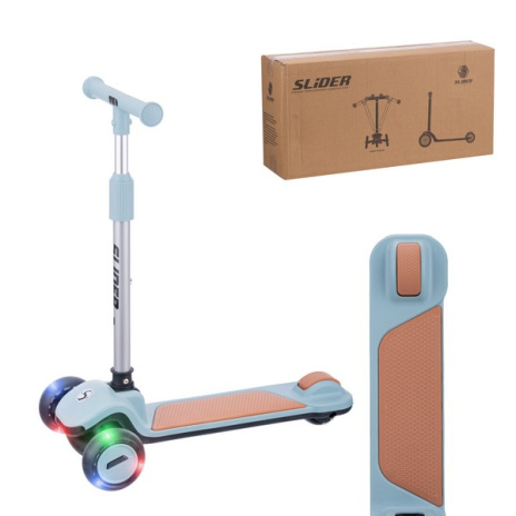 Самокат трехколесный Slider, светящиеся колёса полиуретановые, руль складной металлический Самокат трехколесный Slider, светящиеся колёса полиуретановые, руль складной металлический
